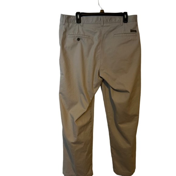 VINTAGE Lee Pants Flat Front Tan Button Back Pocket Straight Leg Mens Size 36 - Picture 8 of 12